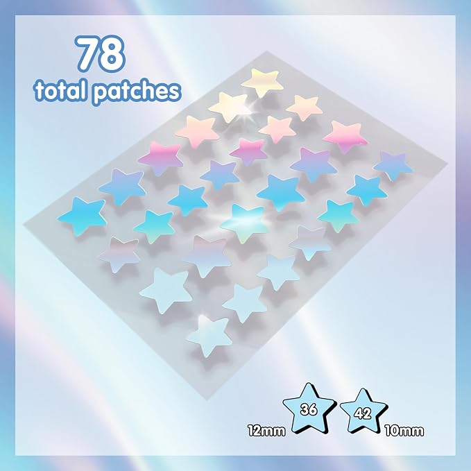 Holographic Stars - 78 count (3 sheets)