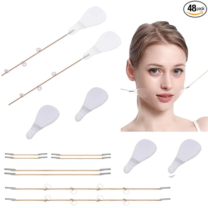 A-40pcs face tapes+8 strings
