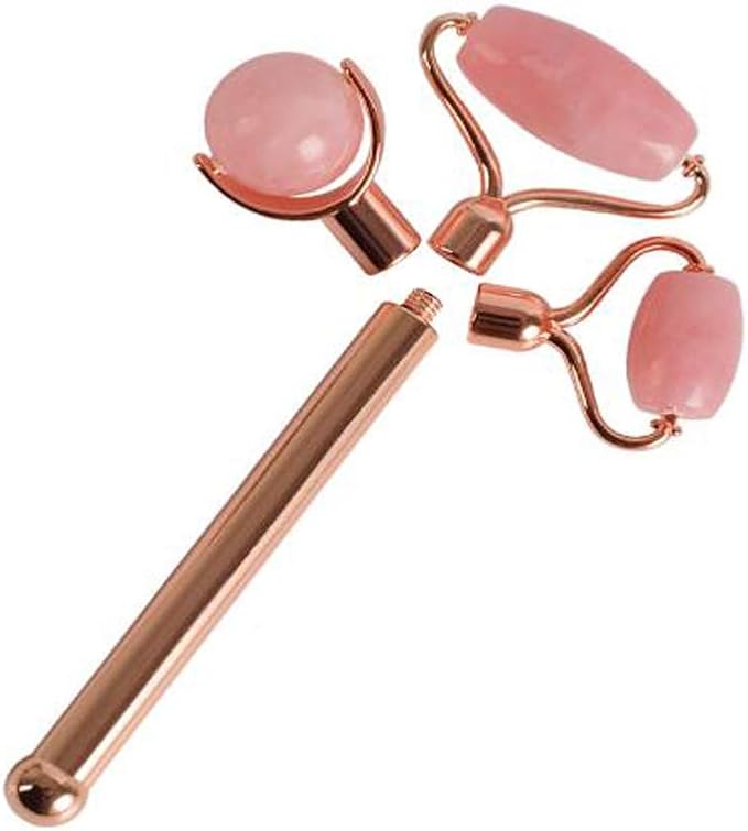 Rose Quartz With Gold Bar