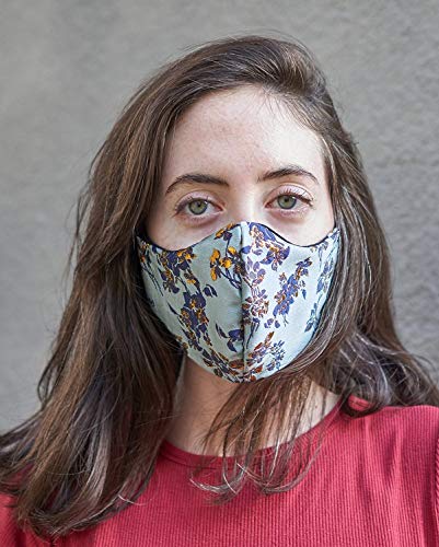 Aqua Gold Floral Mask