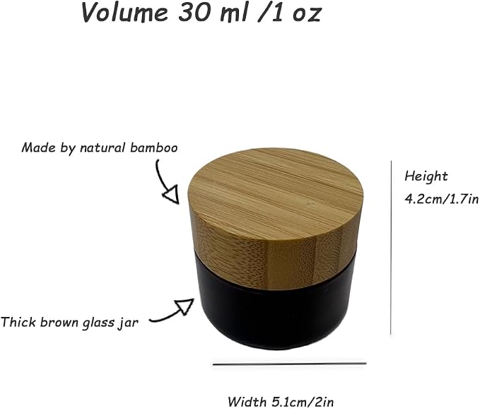 Glass brown jar with bamboo lid
