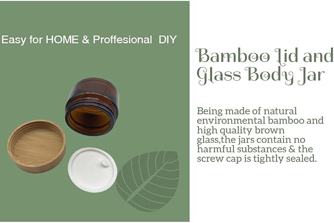 Glass brown jar with bamboo lid