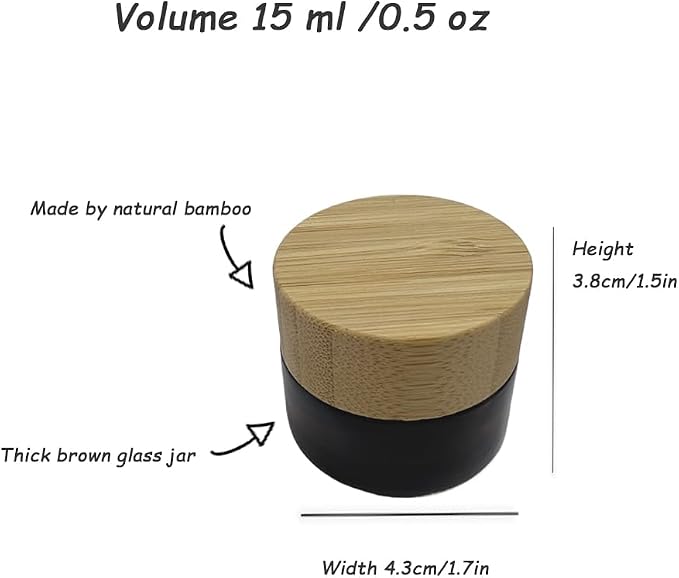 Glass brown jar with bamboo lid
