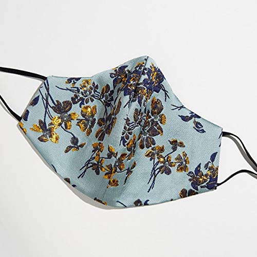 Aqua Gold Floral Mask