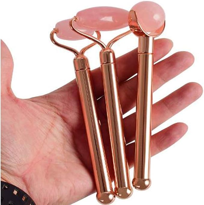 Rose Quartz With Gold Bar