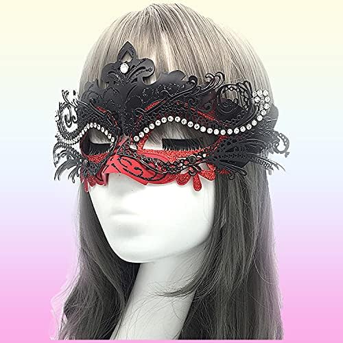 Masquerade Mask With Stick Red