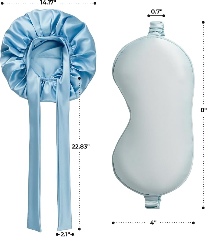 Sleep Bonnet+eye Mask -Blue