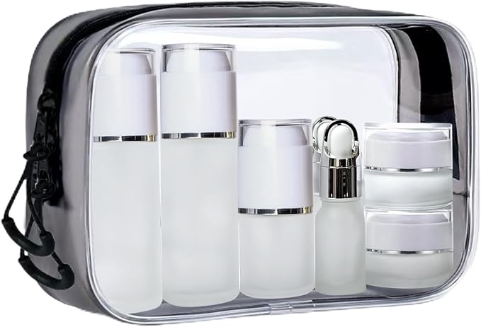 Frosted Glass Bottle with White Lid