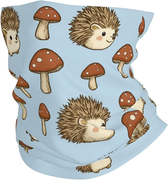 Cute Hedgehogs and Mushrooms