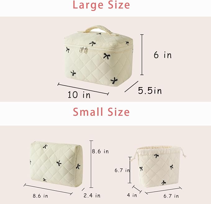 3Pcs Beige Bow