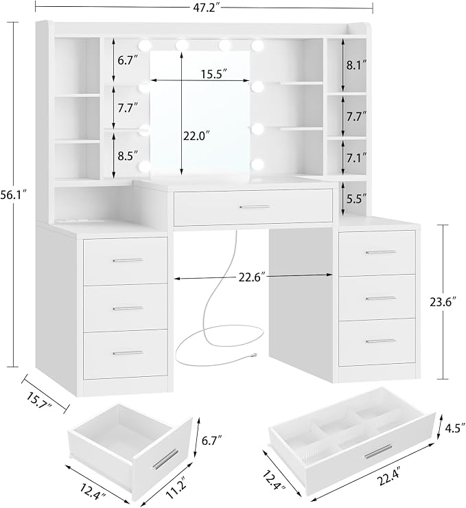 Large Vanity With 7 Drawers