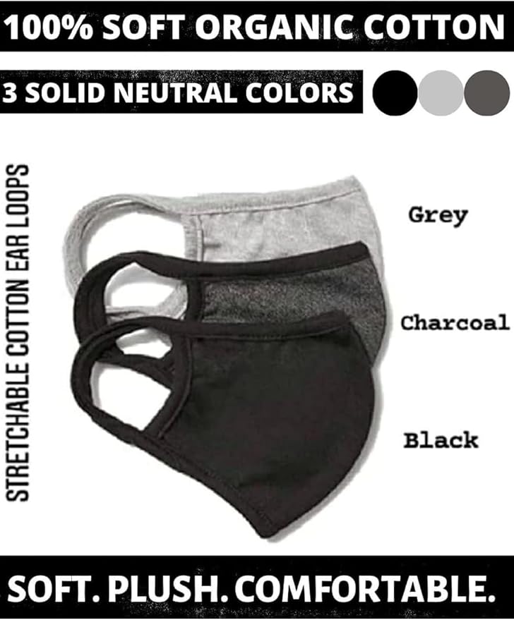 3 Pack Black,grey,charcoal