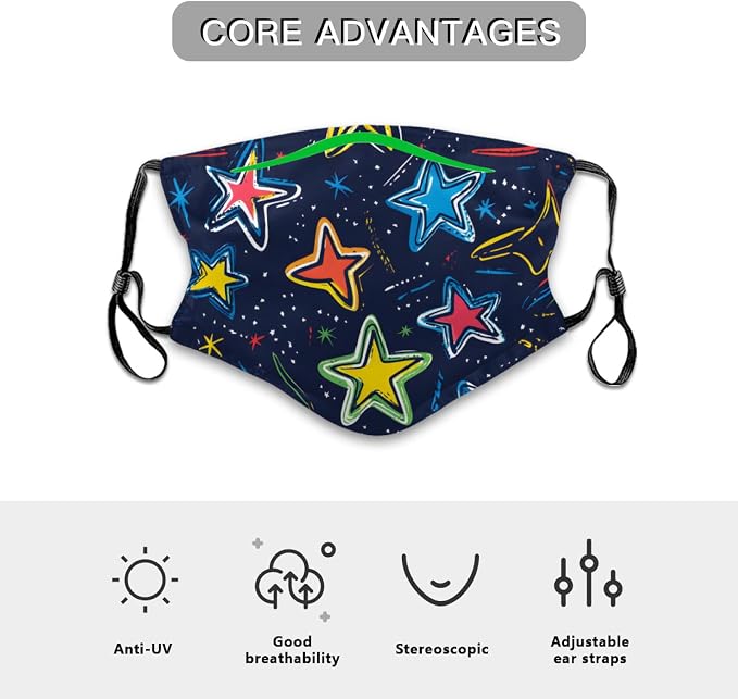 Cartoon Colorful Stars Doodle