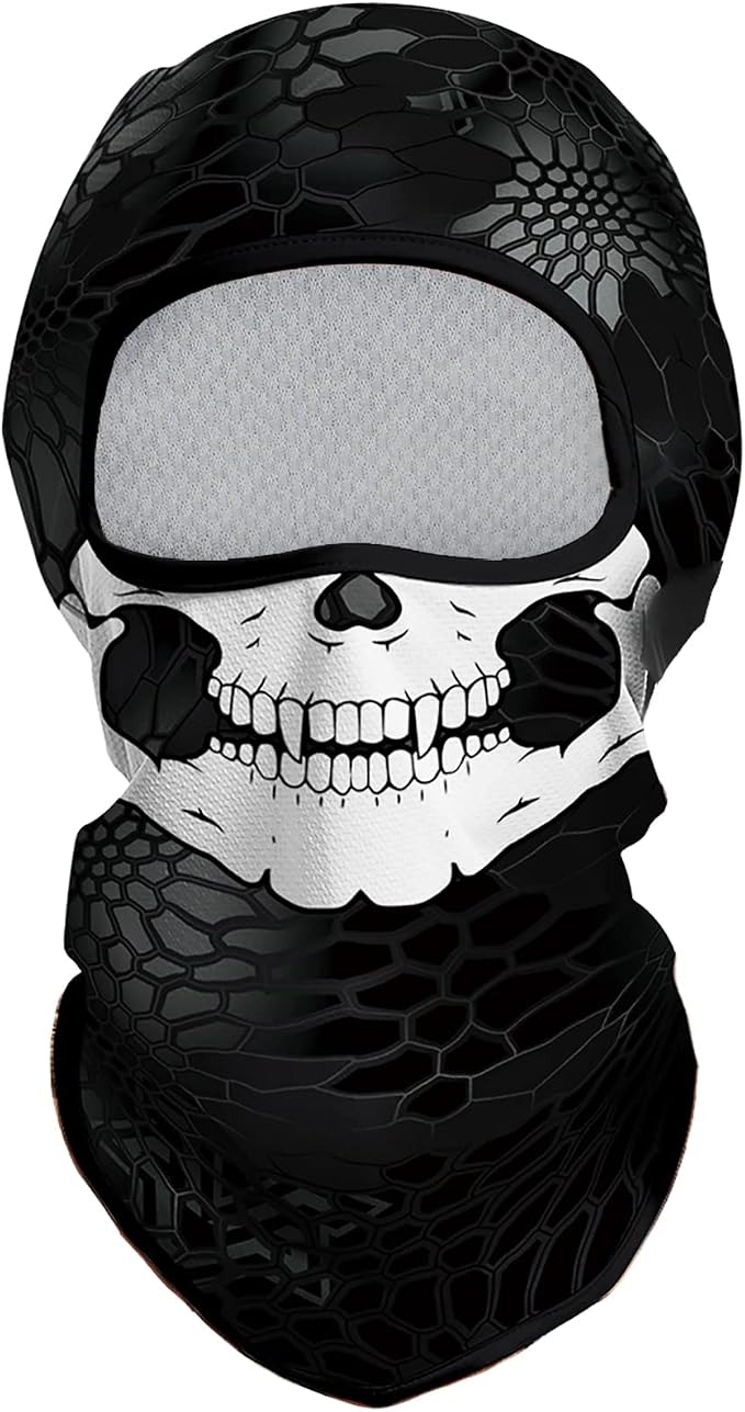 Skull White Face Black Dimples