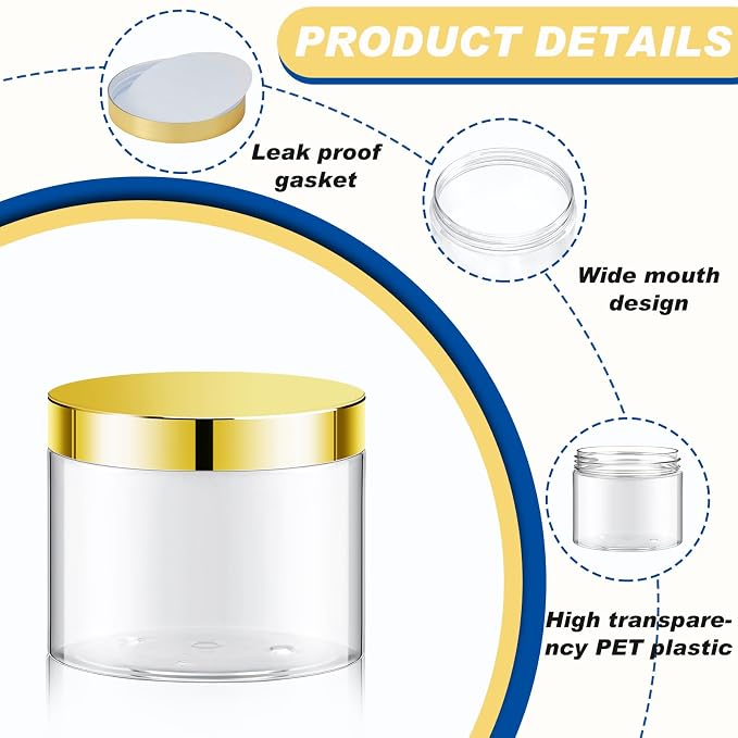 Clear with Gold Lid