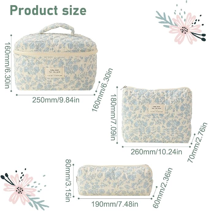 B01-3pcs set-blue floral
