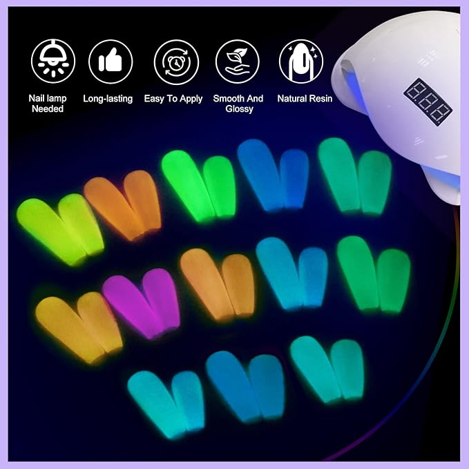 12 Colors Halloween Luminous Neon Gel Nail Polish Set