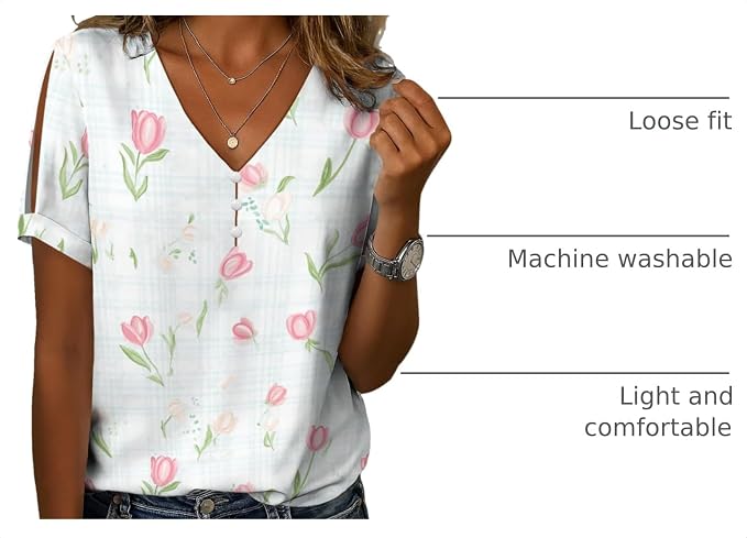 Womens Floral Printed Cotton Top 09