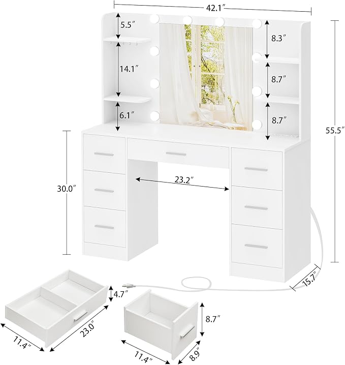 7 Drawers Vanity