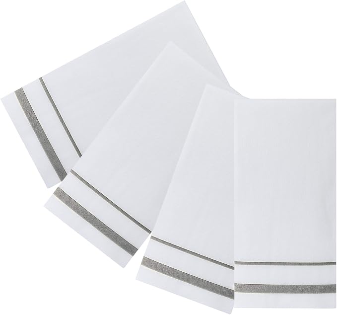 Silver Rimmed Napkins