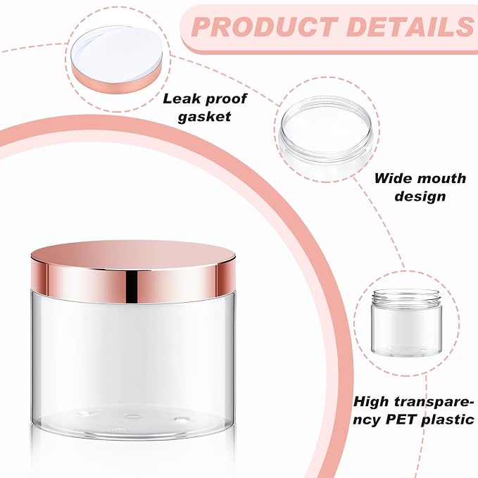 Clear with Rose Gold Lid
