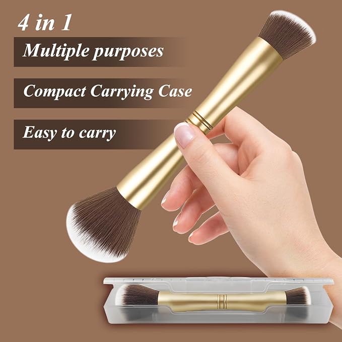 4 in 1 makeup brush-Gold-1pcs