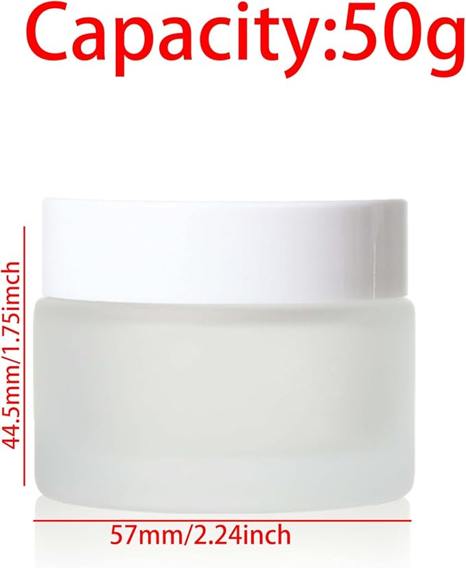 Frosted jar white lid