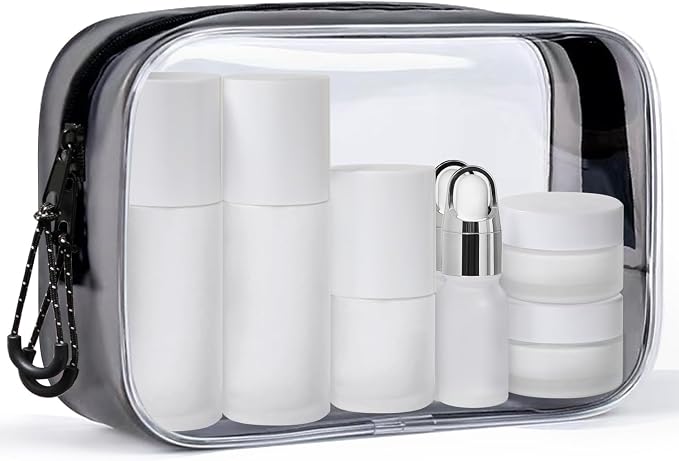 Frosted Glass Bottle with White Lid