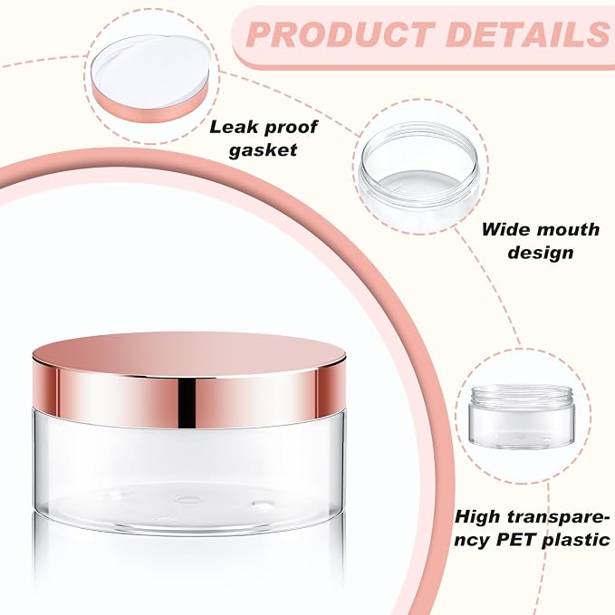 Clear with Rose Gold Lid
