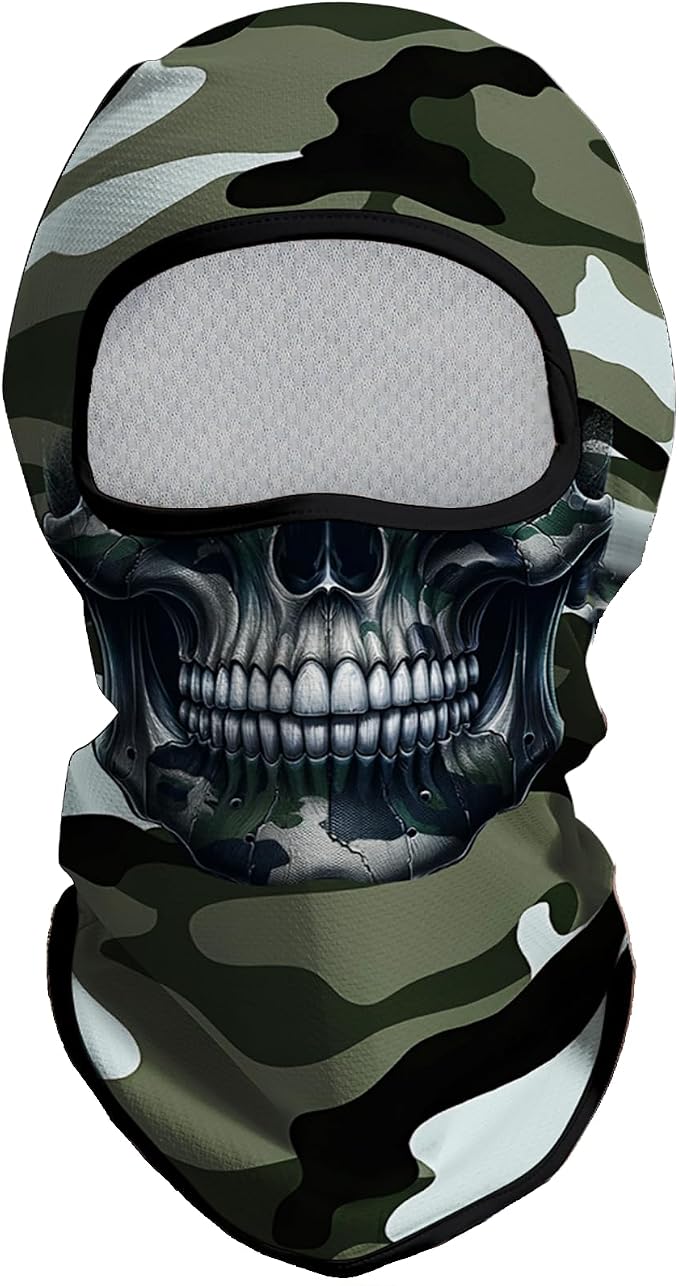 Skull Green Camo Face