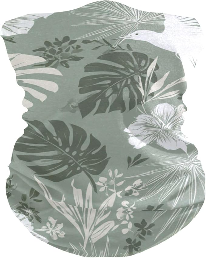 Tropical Palm Leaves Birds Flowers