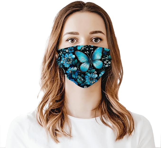 Blue Butterfly Flower Pattern