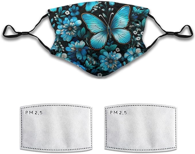 Blue Butterfly Flower Pattern