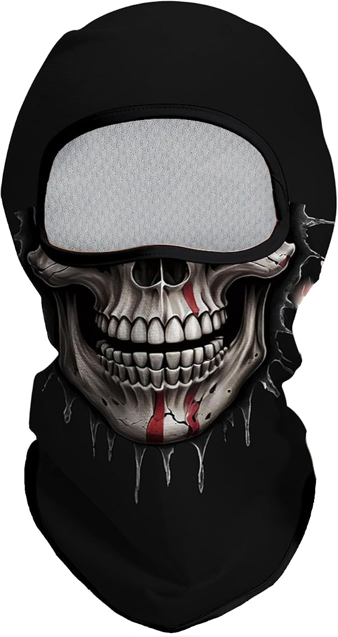 Skull Gray Face With 2 Streak of Blood