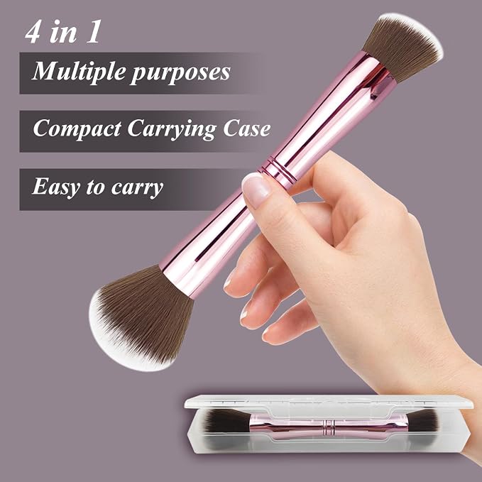 4 in 1 makeup brush-Pink-1pcs