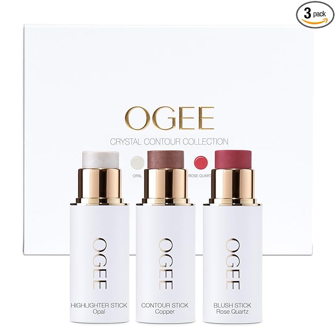 TRIO - CRYSTAL CONTOUR COLLECTION - COPPER, ROSE QUARTZ, OPAL