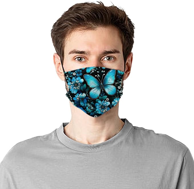 Blue Butterfly Flower Pattern