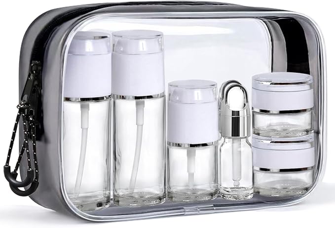 Clear Glass Bottle with White Lid
