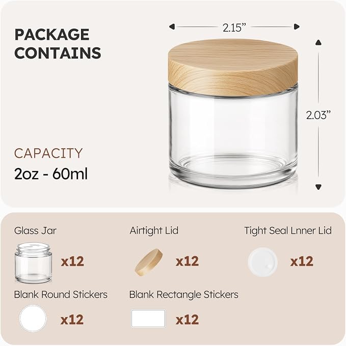 Clear-12Pcs 2 Oz