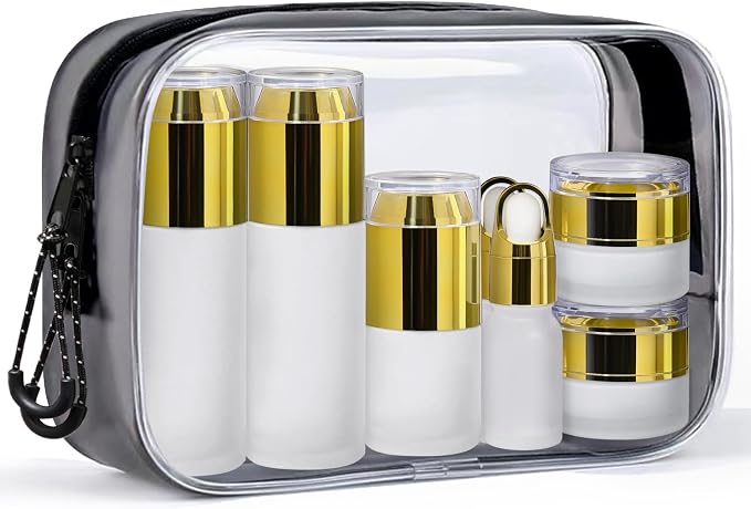 Frosted Glass Bottle with Gold Lid