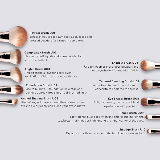 11 PCs Makeup Brush Set