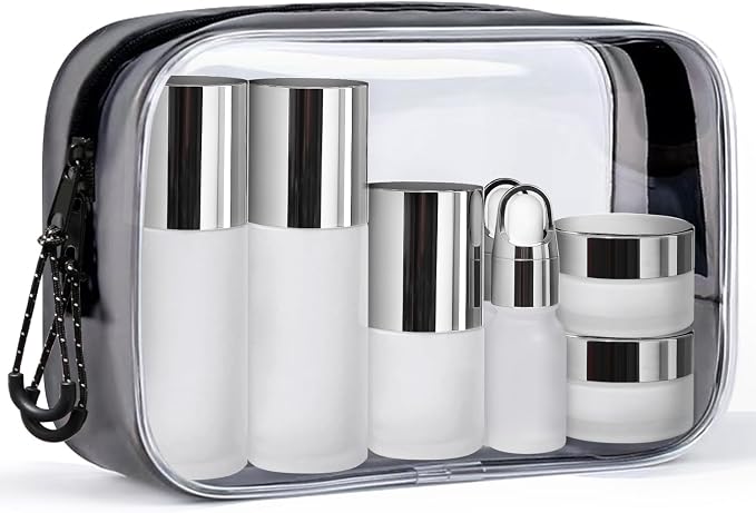 Frosted Glass Bottle with Silver Lid
