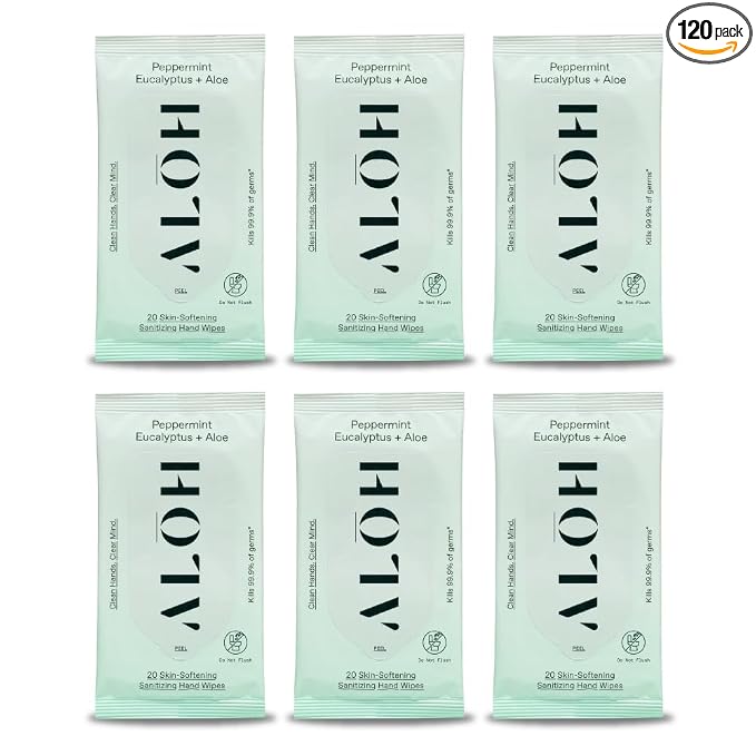 Peppermint Eucalyptus 6 pack 20ct Wipes (120 wipes)