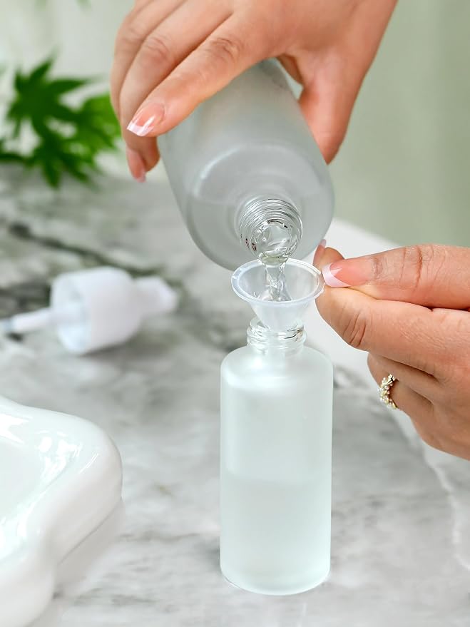 Frosted Glass Bottle with Gold Lid