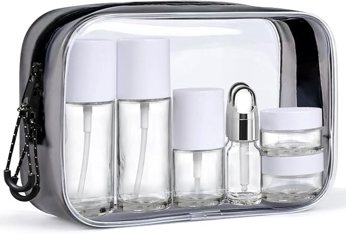 Clear Glass Bottle with White Lid