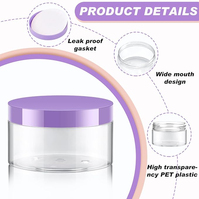 Clear with Purple Lid