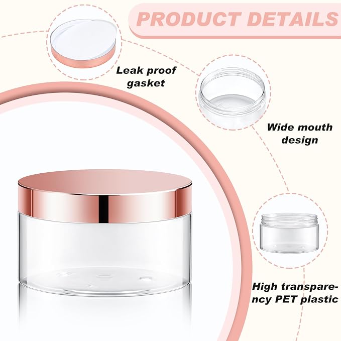 Clear with Rose Gold Lid