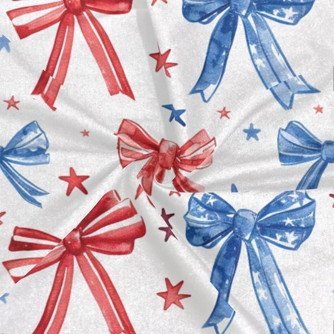 July 4th Stars Bow White