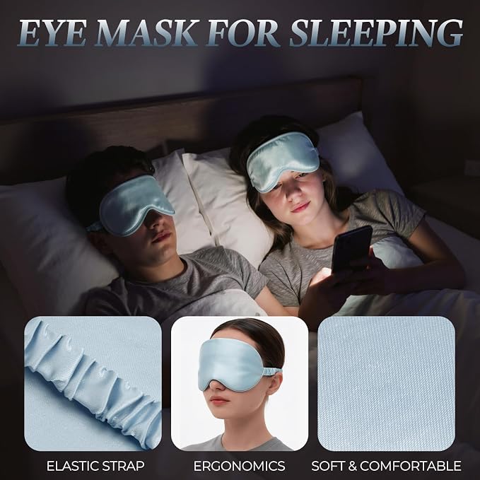 Sleep Bonnet+eye Mask -Blue