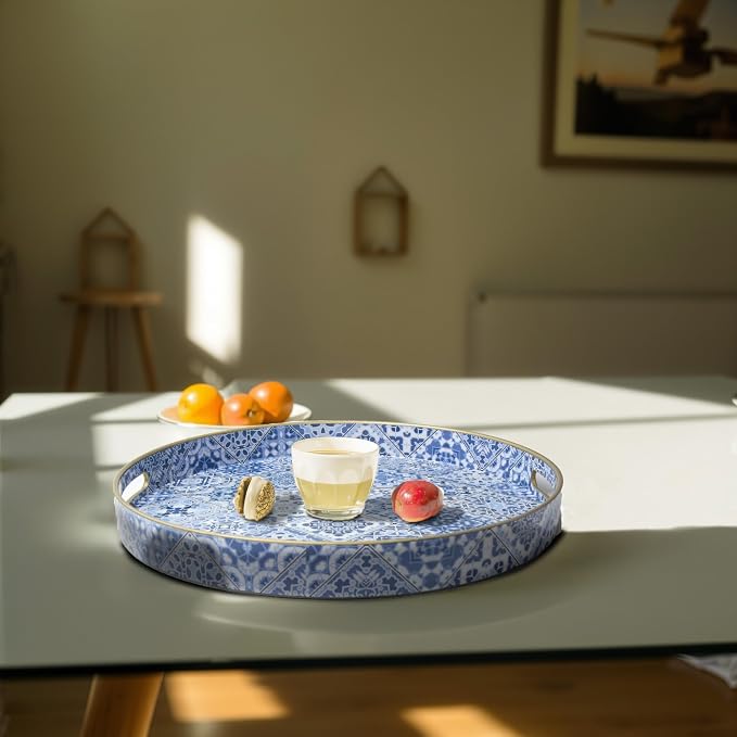 Round Blue Moroccan